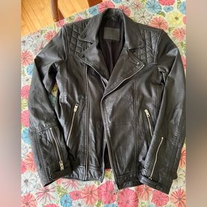 AllSaints Quilted Leather Jacket - Mens XS/Women’s XL
